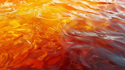 Wall Mural - abstract travel background featuring a river with flowing red and orange water, capturing vibrant co