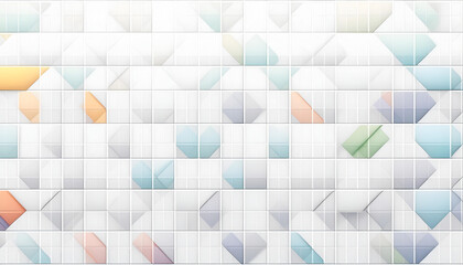 Aufkleber - Abstract geometric pattern with pastel colors and varying shapes on a light background