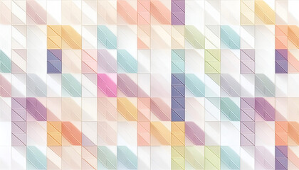 Aufkleber - colorful geometric pattern with a variety of pastel shades creating an abstract design