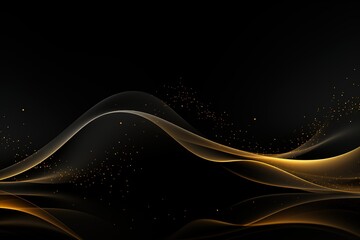 Abstract black and gold wavy background.