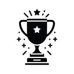 trophy cup icon isolated on white