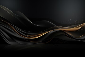 Abstract black and gold wavy background.