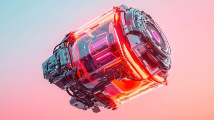 Poster - Futuristic AI Icon, a sleek 3D representation of artificial intelligence and machine learning, showcasing advanced technology in a minimalist design with vibrant colors and smooth textures