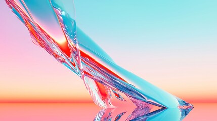 Poster - Futuristic Abstract Digital Background, a blend of vibrant blue and pink hues, showcasing a seamless flow of technology-inspired patterns and textures, ideal for modern design projects.