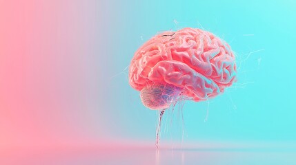 Poster - Vibrant AI Brain Illustration, showcasing a colorful representation of artificial intelligence, with an isolated background that highlights the intricate neural patterns and concepts.