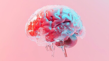 Poster - Vibrant AI Brain Concept, a detailed and colorful illustration of a brain symbolizing artificial intelligence, set against a clean, isolated background for clarity and focus.