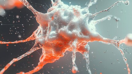 Poster - Digital abstract design showcasing intricate neural connections and artificial intelligence motifs, vibrant colors flowing through a limitless expanse, evoking a sense of innovation and technology.