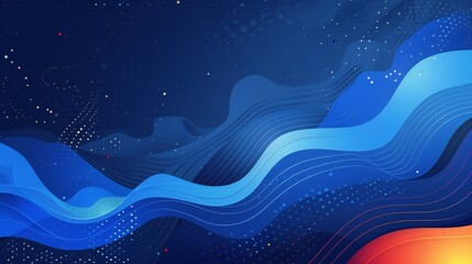 Wall Mural - abstract blue background with waves