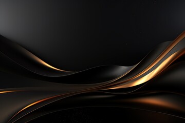 Abstract black and gold wavy background.