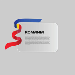 Poster - Romania day with glass morphism banner design