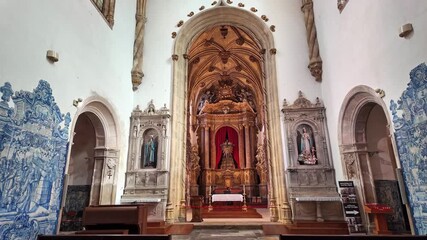 Wall Mural - Interior of Santa Cruz Monastery at Coimbra, Portugal. Founded in 1131, contains tombs of the first two kings of Portugal, was the most important during the early days of the Portuguese monarchy.