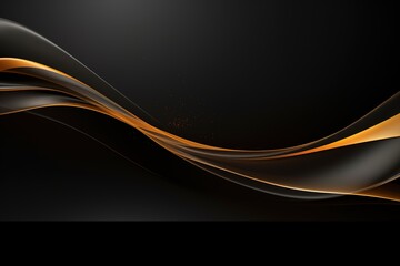 Wall Mural - Abstract black and gold wavy background design.