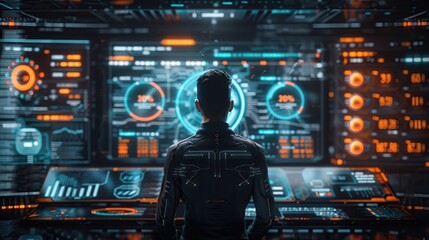 Poster - Cyberpunk Hacker at Work