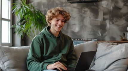 Canvas Print - The man with a laptop