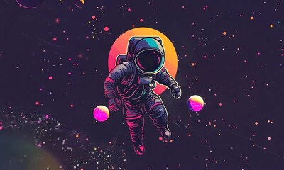 Wall Mural - Astronaut Floating in Space