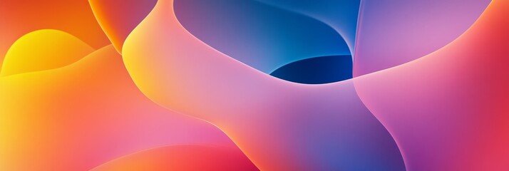 Wall Mural - Abstract Colorful Gradient Background - A vibrant abstract background featuring a blend of yellow, orange, red, pink, and blue colors. The colors create a flowing, dynamic composition, symbolizing cre