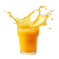 orange juice splash isolated on white