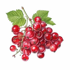 Wall Mural - An isolated cluster of currants on a white background