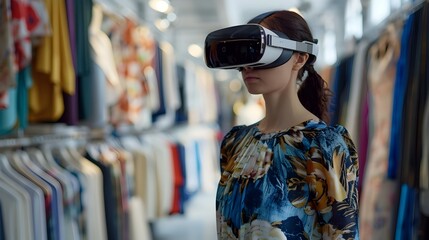 Poster - Designer Using VR Headset for Virtual Fashion Design with Interactive Fabrics and Models