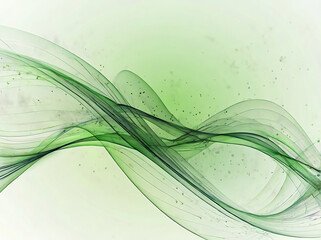 Poster - Backdrop Abstract light green smooth wave curved lines on light background