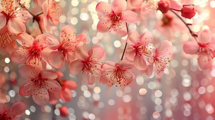 Poster - Cherry blossoms adding a delicate and vintage touch to a wedding backdrop