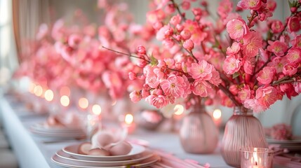 Poster - Cherry blossoms adding a delicate and vintage touch to a wedding backdrop