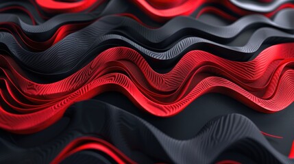 abstract black and red pattern and background poster with dynamic waves
