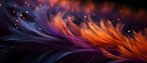 Poster - immersive vibrant saffron feather star background