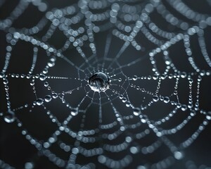 exquisite raindrops on intricate spider web showcasing nature s delicate beauty
