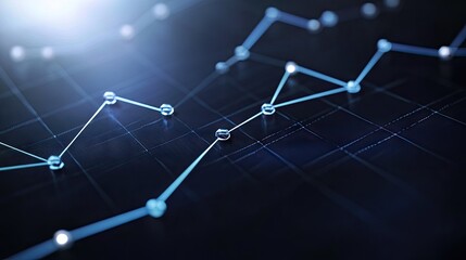 Poster - 3D line graph displaying trends in business performance metrics, with intersecting lines.