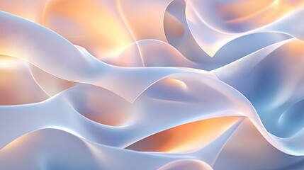 Poster - A 3D abstract background of overlapping translucent layers with soft lighting.