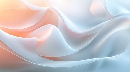 Poster - A 3D abstract background of overlapping translucent layers with soft lighting.