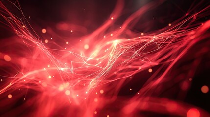 Poster - A 3D abstract background with tangled lines and nodes, glowing softly.
