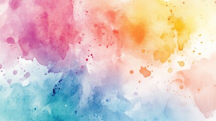 Poster - Abstract watercolor background with soft blends and splatters of color.