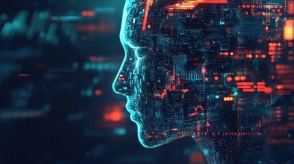Poster - Conceptual technology illustration of artificial intelligence. Abstract futuristic background