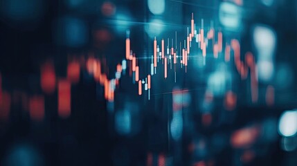 Poster - Stock market or forex trading graph and candlestick chart suitable for financial investment concept. Economy trends background for business idea and all art work design. Abstract finance background.