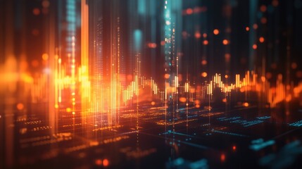 Poster - Stock market or forex trading graph and candlestick chart suitable for financial investment concept. Economy trends background for business idea and all art work design. Abstract finance background.