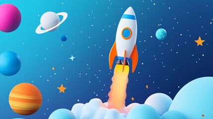 Wall Mural - World Space Day Space Exploration Future planets Aerospace technology background