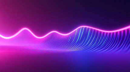 Poster - abstract neon glowing geometric lines 3d rendering business background