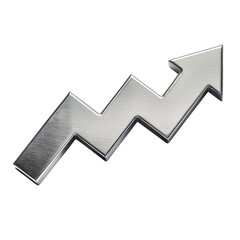 metallic arrow symbol growth and progress, ideal for business and financial concepts.