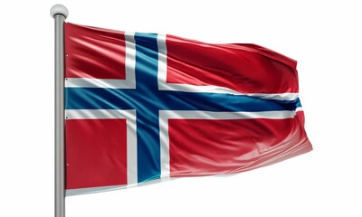 Wall Mural - Developing flag of Norway on a white background Video