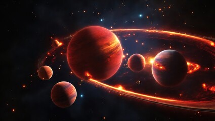 Wall Mural - Planets and space background