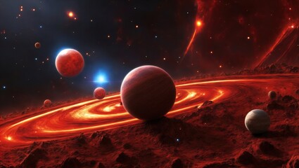 Wall Mural - Planets and space background