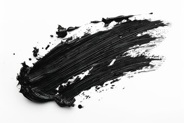 Black marker paint texture. Stroke isolated on white background, Generative AI 