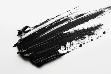 Black marker paint texture. Stroke isolated on white background, Generative AI 