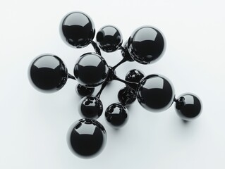 Poster - Black Spheres on White Surface