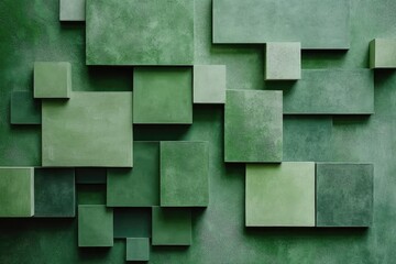 Sticker - Green squares on a wall