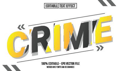 Wall Mural - crime editable text effect