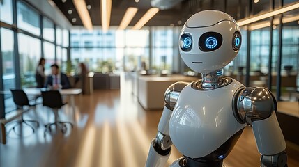 Poster - Robot Collaborating in a Modern Corporate Office Environment During the Day