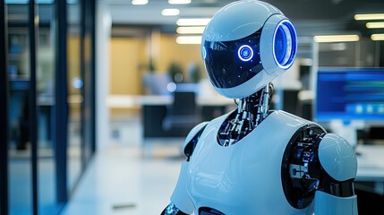 Poster - Robot Performing Tasks in a Modern Office Environment With Advanced Technology